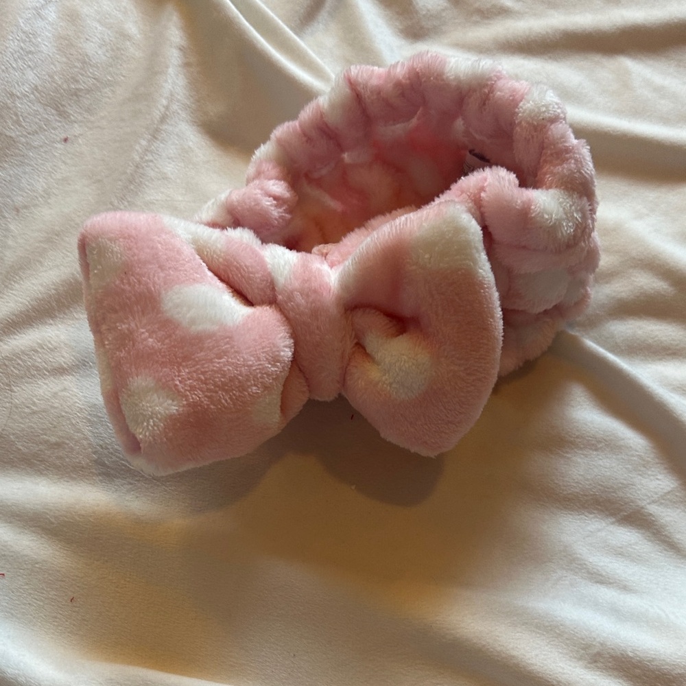 Sephora Pink and White Plush Headband